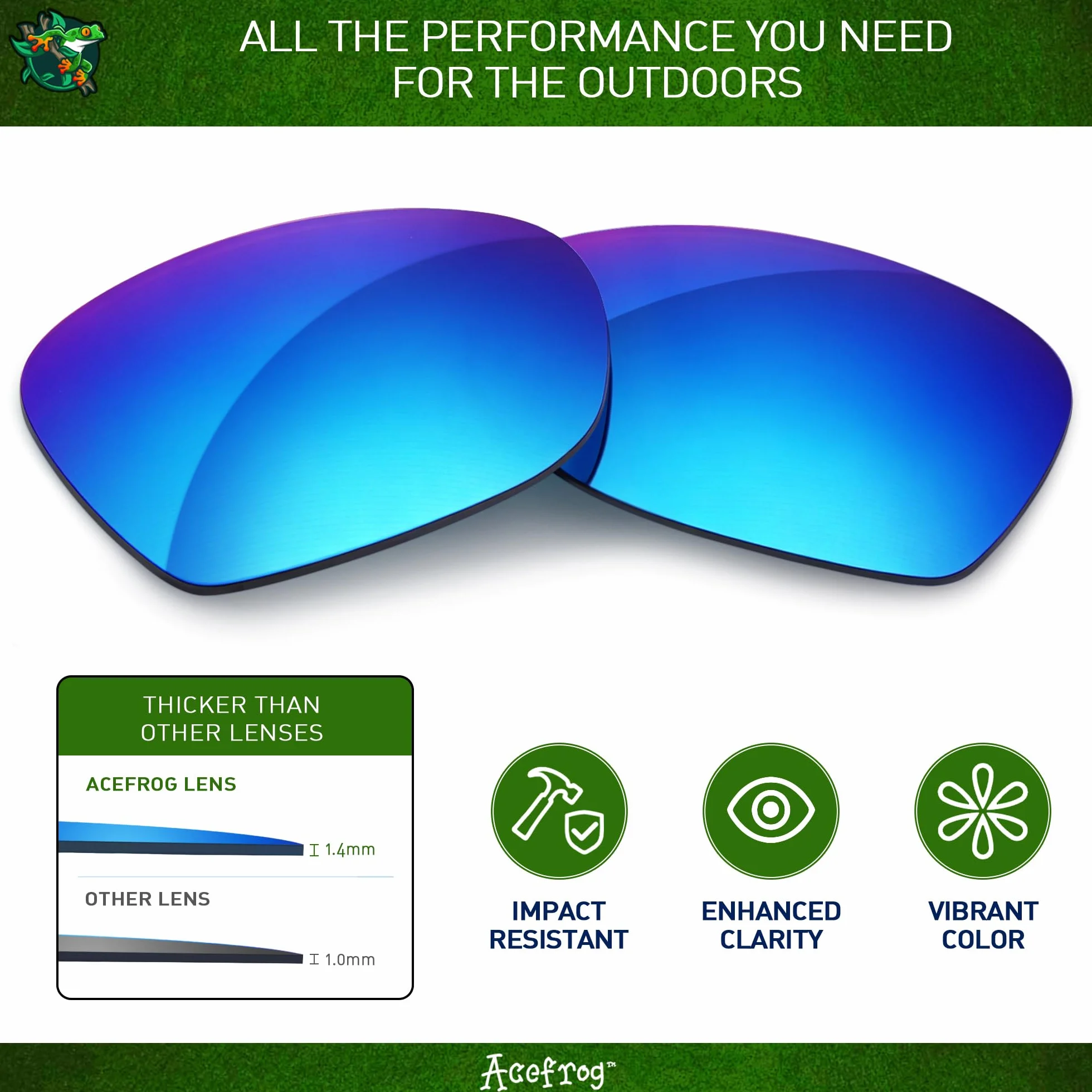 Acefrog 4 lentes de repuesto polarizadas para gafas de sol Oakley RadarLock Path, perfectamente ajustadas, inastillables, antiarañazos, paquete económico