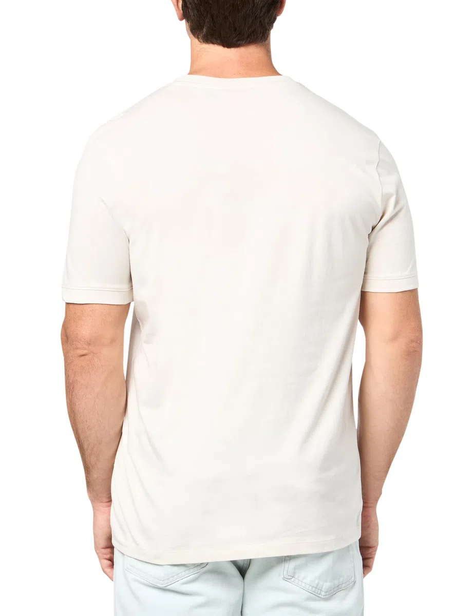 HUGO Ribbed Crew Neck Regular Fit Center Logo T-Shirt Camiseta, Crema Whisper, XXL para Hombre