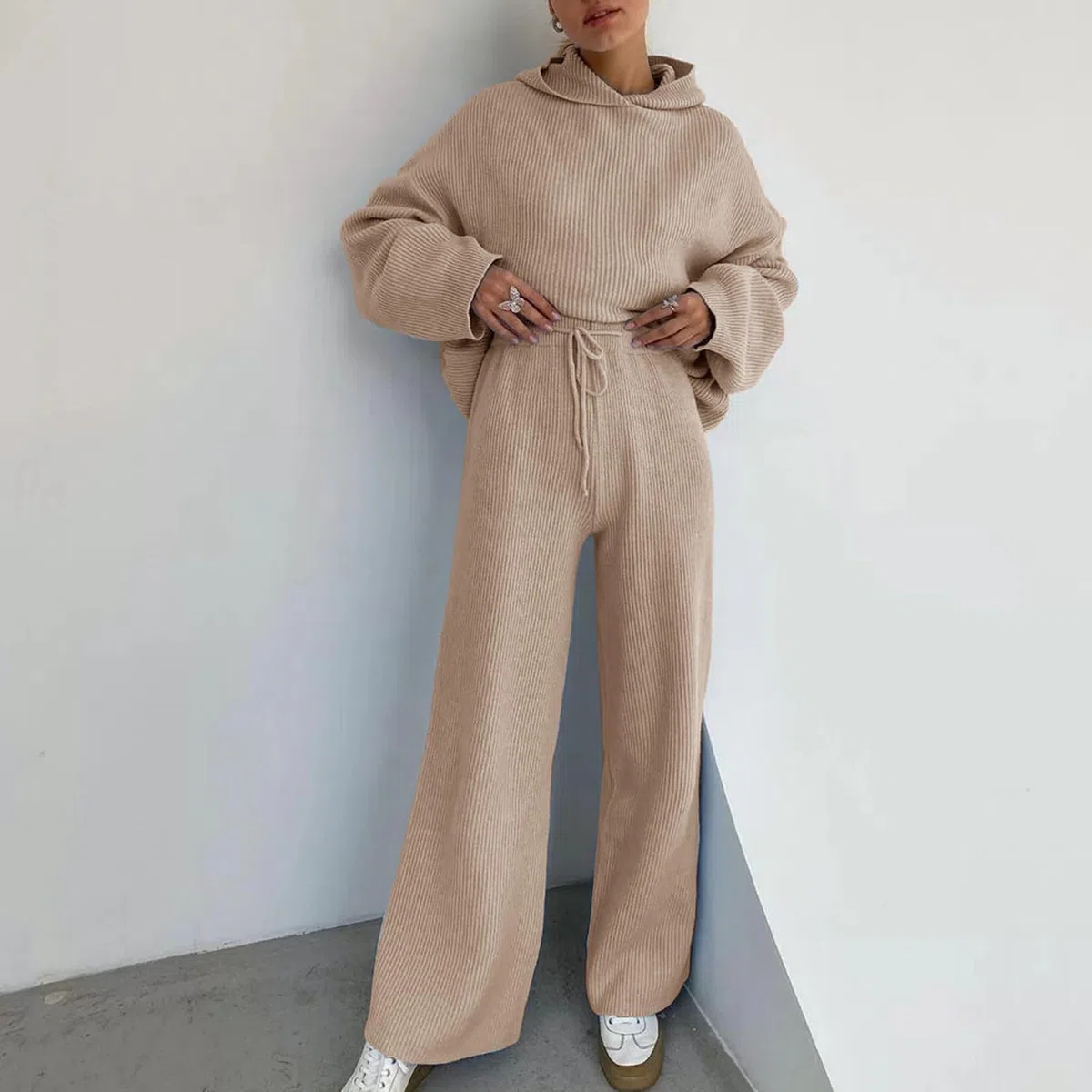 Generico Chándal de mujer deportivo Tracksuit deportivo cintura alta Sportwear Casual Manga Larga Chándal con Capucha Cómodo Fitness Completo Elegante Manga Larga Ligero 2 Piezas Suave para Yoga Otoño