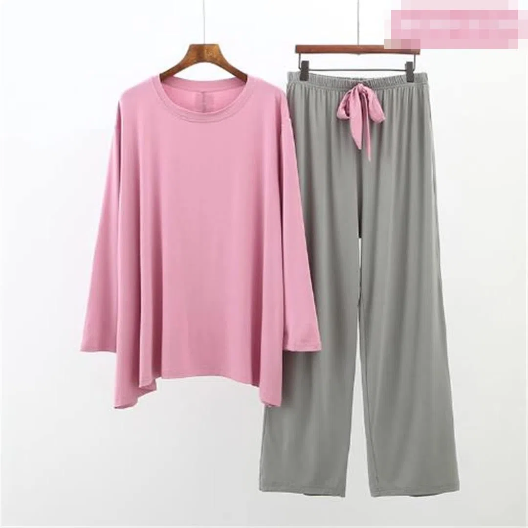 Conjunto de pijama de mujer de color de contraste de algodón cómodo para mujer, Imagen7, talla única