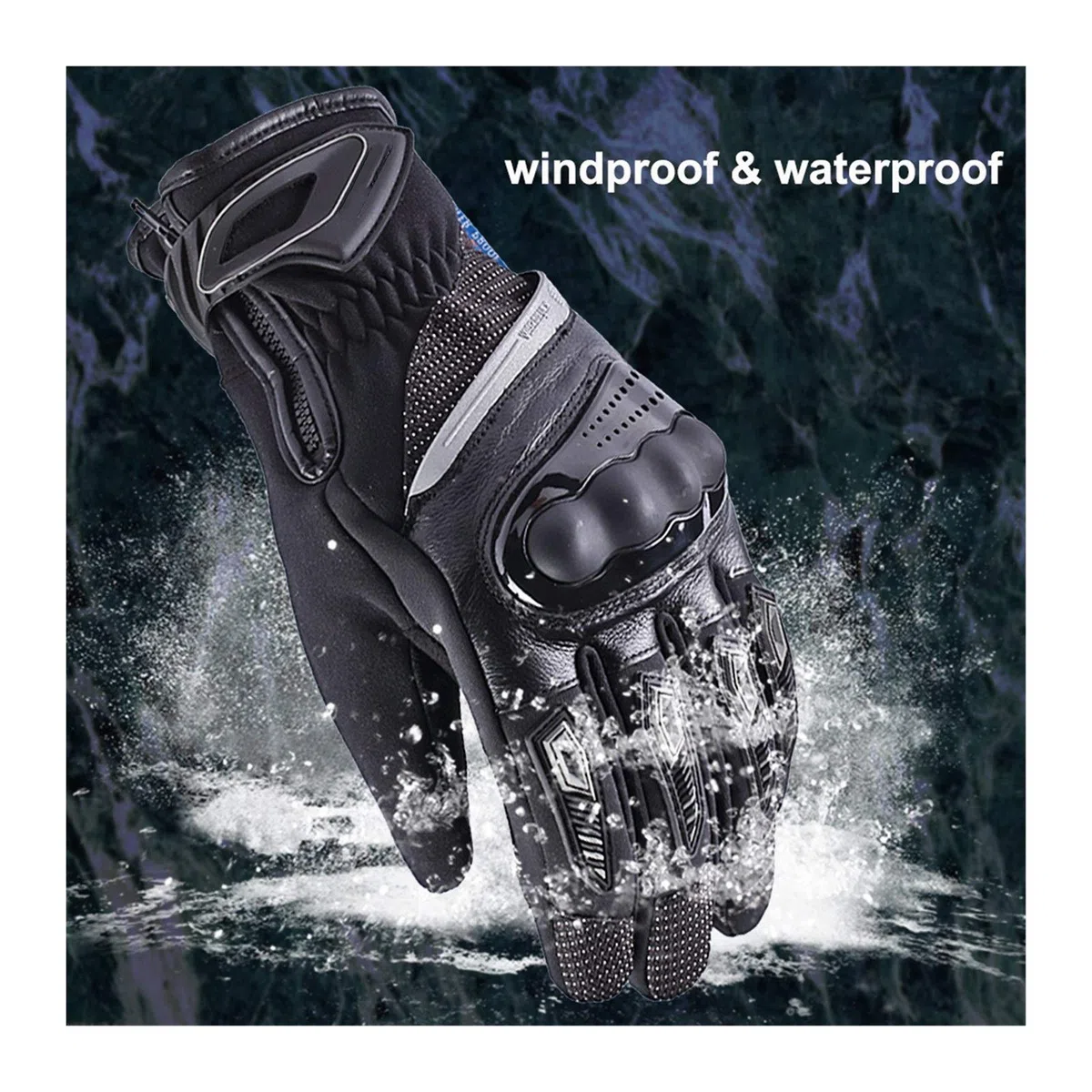 Guantes de ciclismo de invierno, guantes térmicos impermeables para hombres y mujeres, al aire libre, resistentes al viento, cálidos, para motocicleta, pantalla táctil, guantes de bicicleta