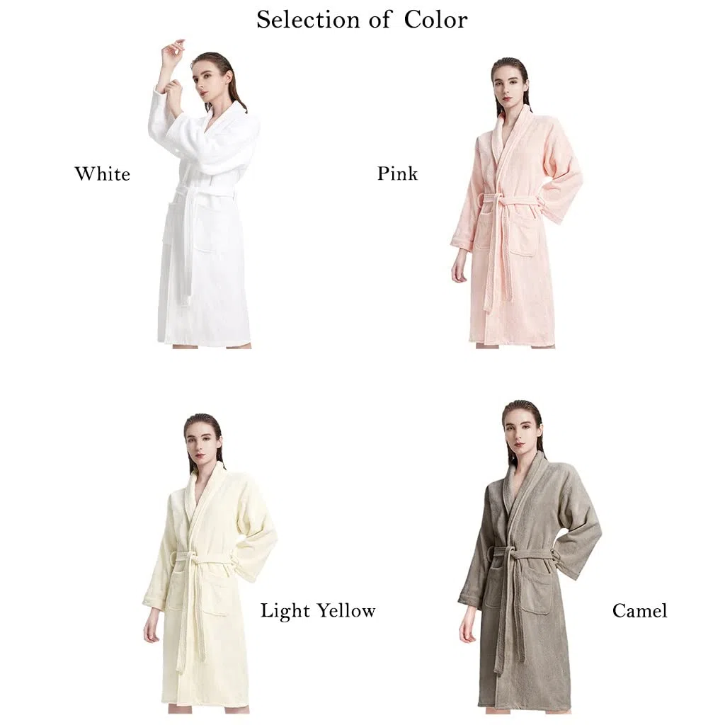MTFBQ Albornoz De Toalla De Algodón 100% Puro, Bata De Baño De Toalla De Rizo De Lujo De SPA para Mujeres Y Hombres Vacaciones, Ducha Y Hotel, Pijama De Tela De Rizo para Parejas, Suave Y Acogedor