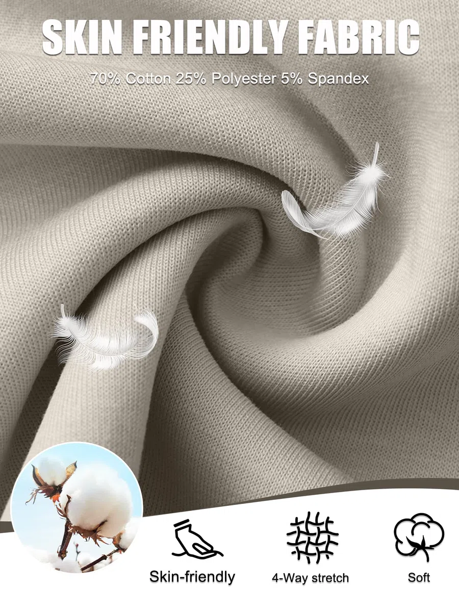 Holure Pantalones de chándal para niños de algodón con bolsillos con cremallera, cintura ajustable, pantalones de ocio suaves para deporte, escuela, paquete de 1/3 unidades
