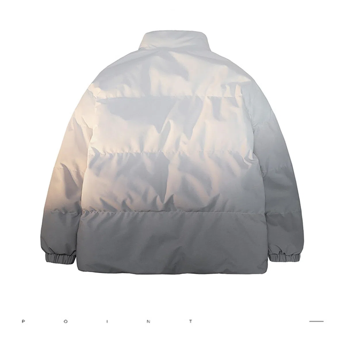 Genérico Chaqueta Acolchada para Hombre, Abrigo Largo Hombre Invierno,Chaqueta De Color Degradado Abrigo De Invierno CáLido con Cuello Alto Ropa De Abrigo Unisex De Moda De Gran TamañO