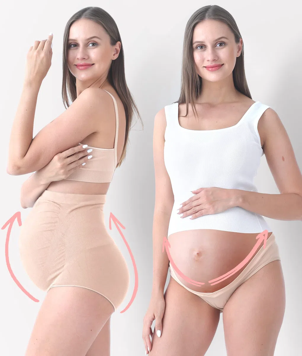 SUNNYBUY Ropa Interior de Maternidad de Cintura Alta para Mujer, sin Costuras, Suaves, Hipster, sobre el Vientre