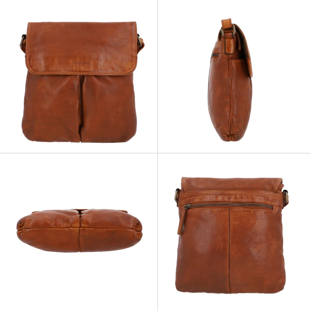 Gusti Bolso bandolera de piel - Veha Mujer Bolso de cuero marrón Cuero