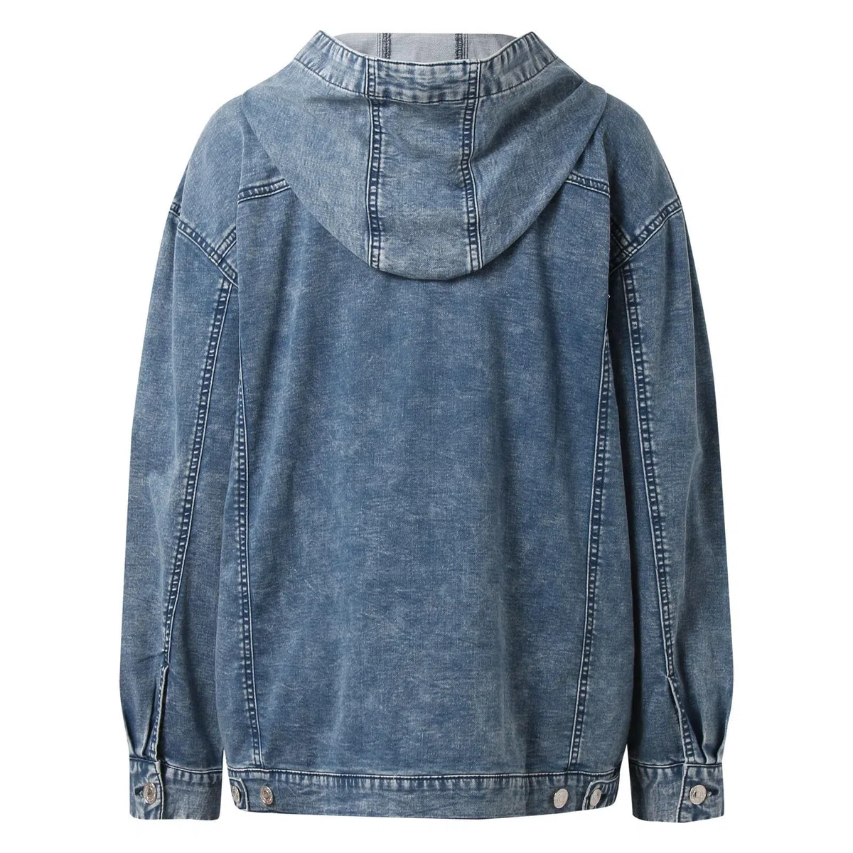 Sudadera Vaquera con Capucha, Holgada, Elegante, Informal y versátil