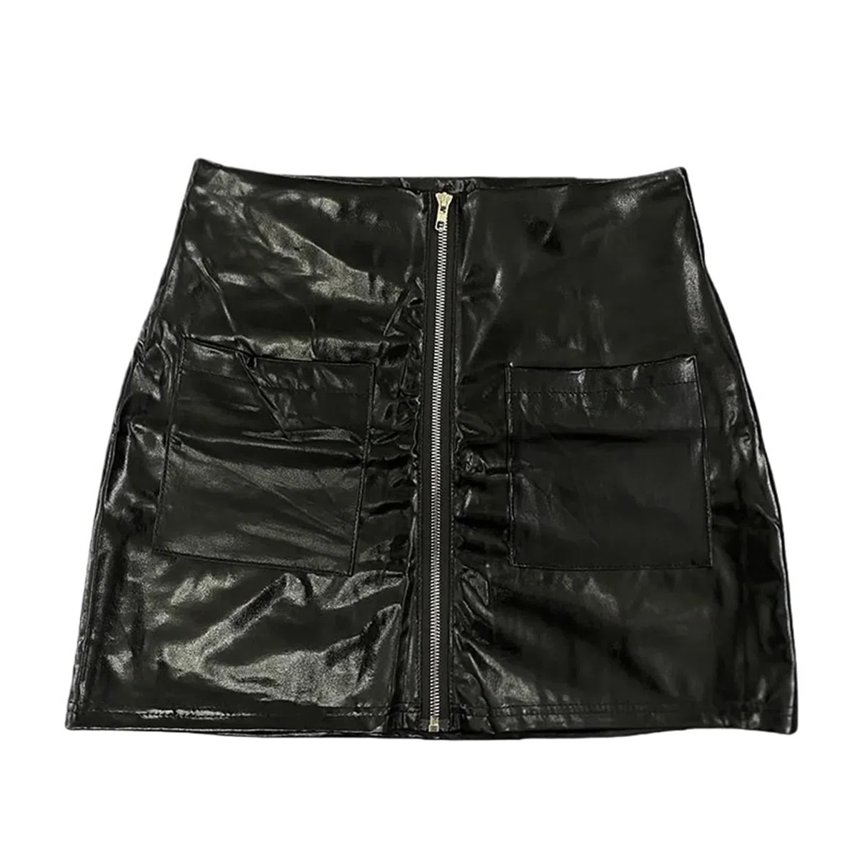 Falda Corta de Cuero PU Informal Primavera for Mujer Mini Falda Sexy para Mujer