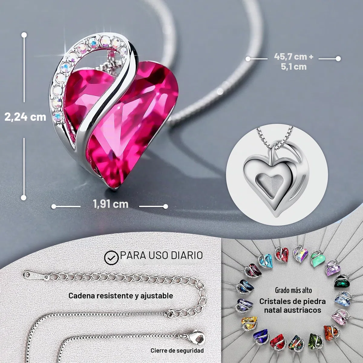 Leafael Birthstone Collar De Mujer | Birthstone Collar De Cristal. | Collar Para Mujeres con colgante hipoalergénico con caja de regalo incluida