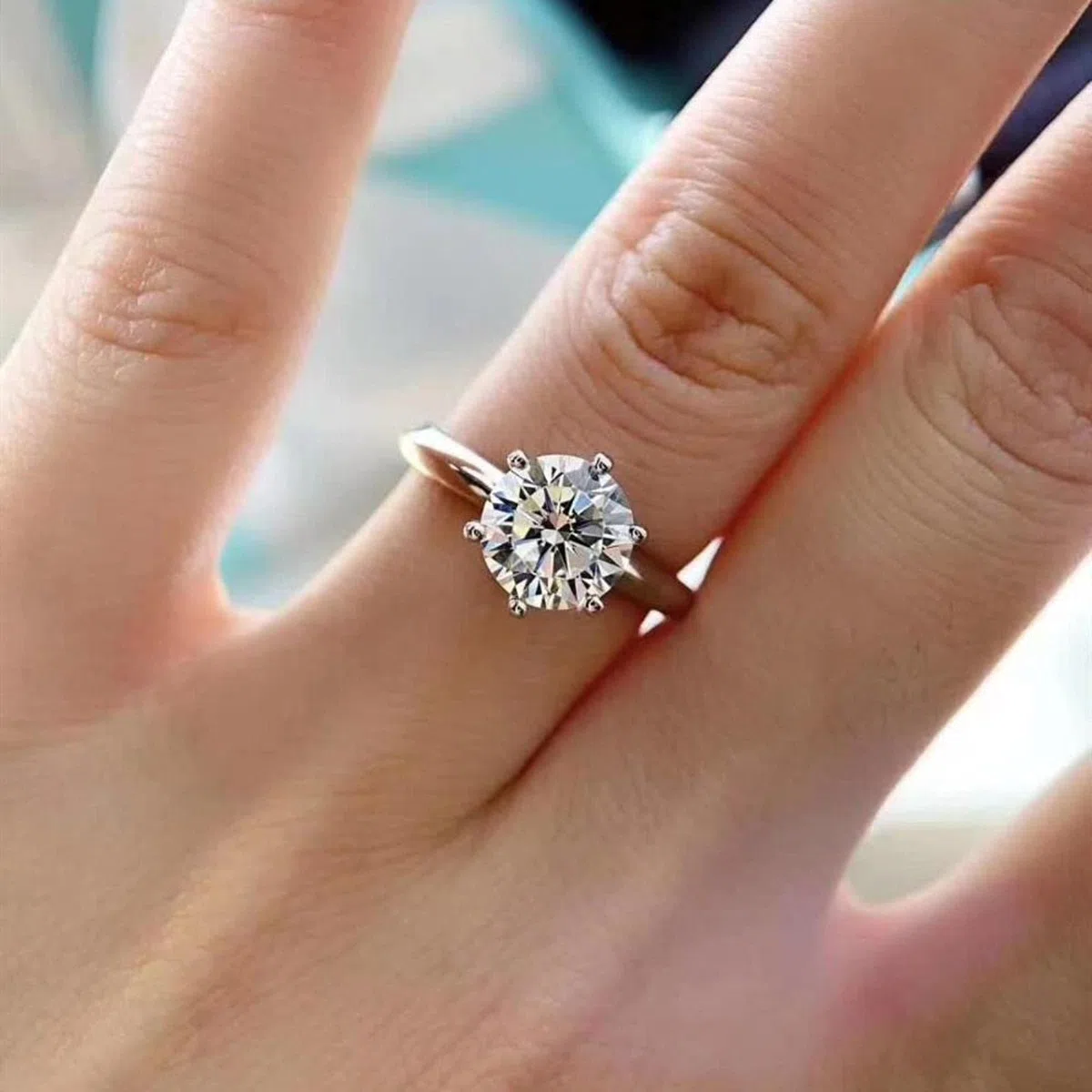 Anillos de compromiso de moissanita de color D de 0,5 ct-3 ct para mujer anillo de plata real ajustable joyería fina chapada en oro blanco de 18 quilates