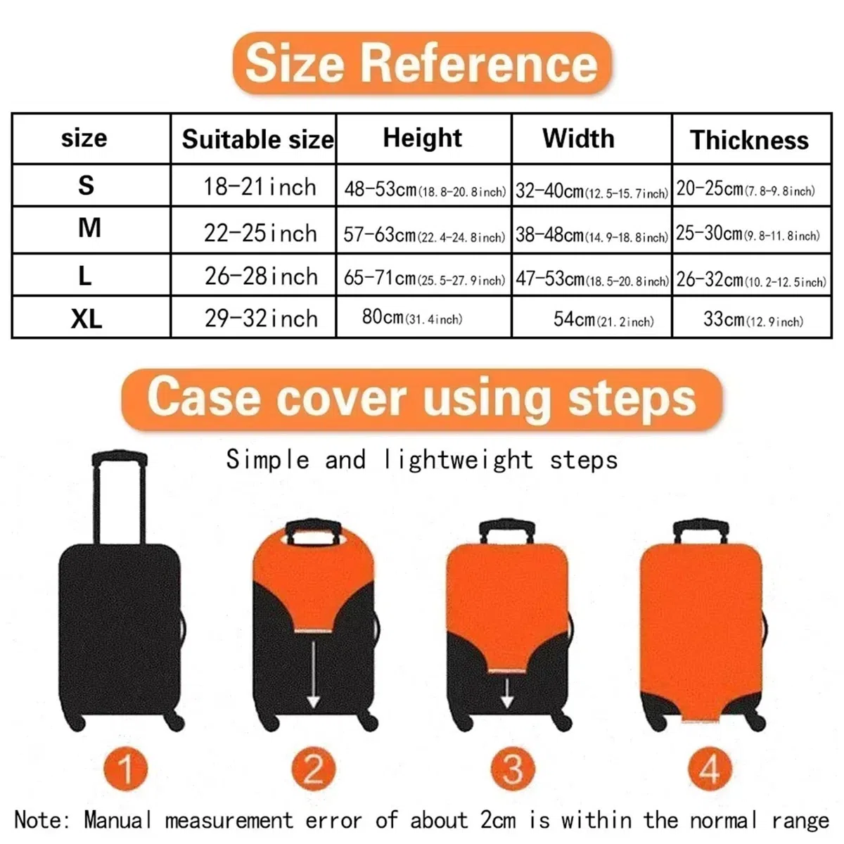 2 uds Cubierta de Equipaje Compartimiento Tela elástica Protector Maleta Polvo for Estuche De Viaje para Maletas(Marble,L)