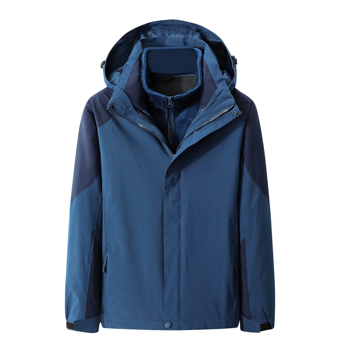 Chaqueta de lluvia para hombre, impermeable, cortavientos, compacta, plegable, ligera, chaqueta de ocio, cortavientos resistente, ideal para ciclismo y senderismo, azul, XXXL