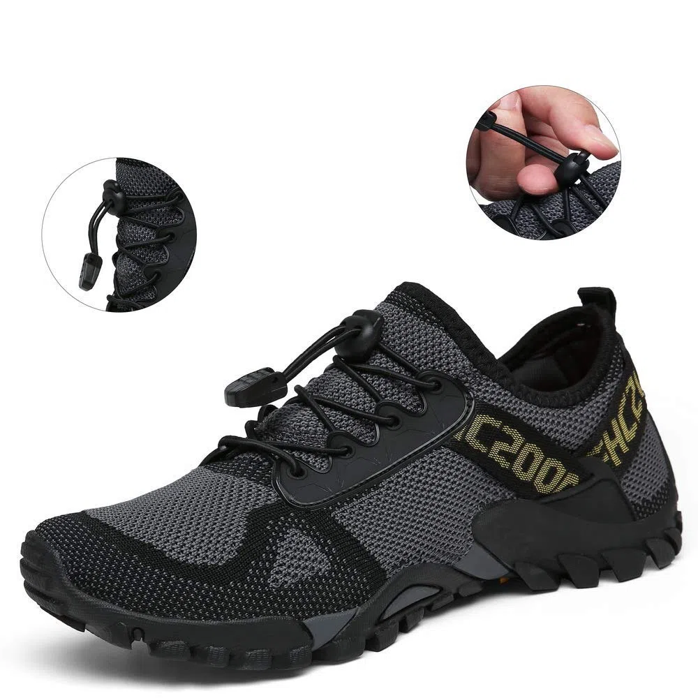 ABAO Zapatos de senderismo para hombre y mujer, zapatos deportivos al aire libre, antideslizantes, transpirables, tenis bajos para caminar, senderismo, senderismo, escalada, viajes, ligeros, Gris, 6