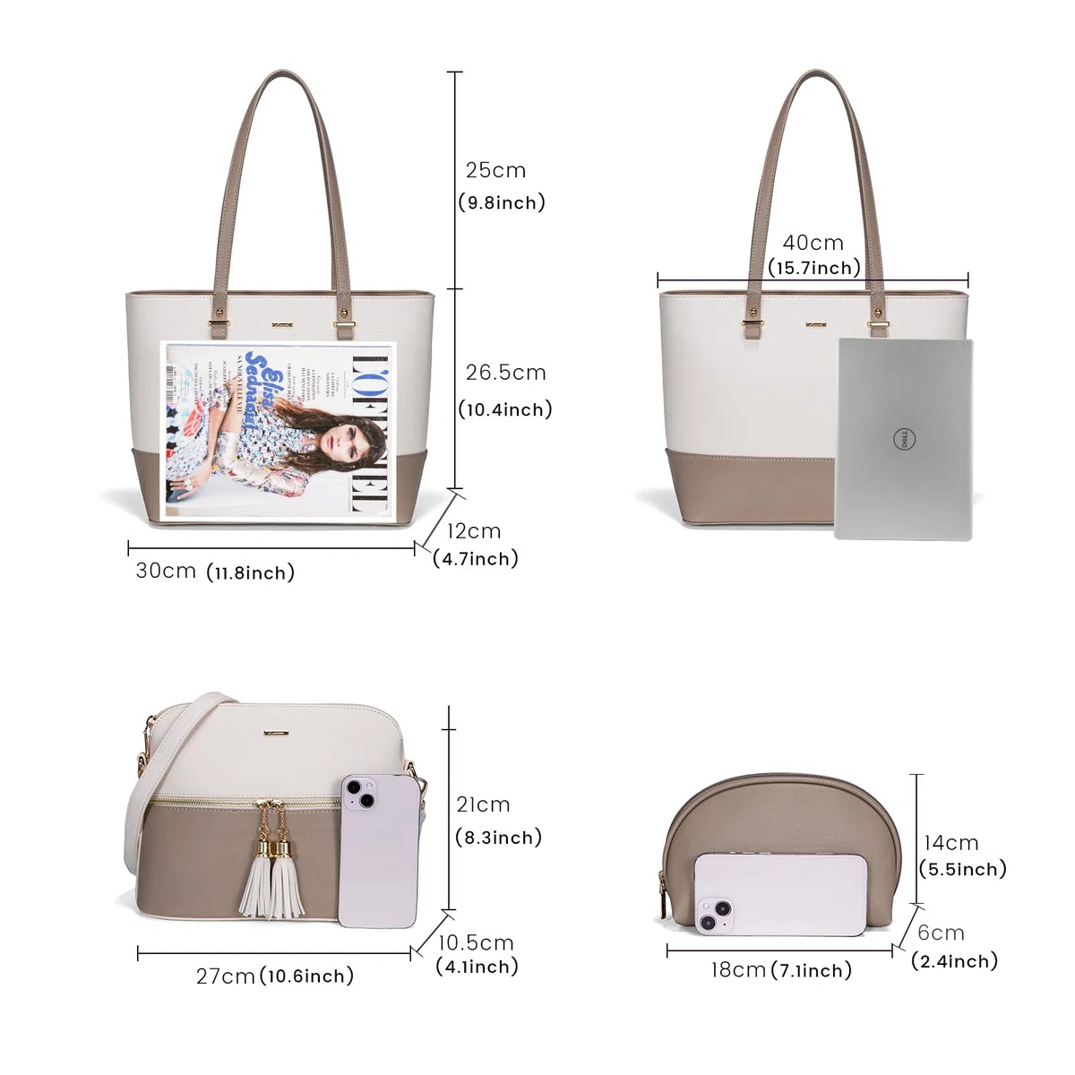LOVEVOOK Bolso para mujer Shopper Bolso de hombro Monedero Bolso grande para mujer bolso de mano de 3/4 piezas