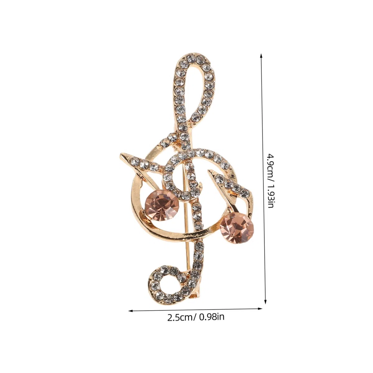 Broches con Forma Musical, Accesorios para Festivales, Ropa de Metal, Decorativos, con Forma de Nota Musical y Diamante.