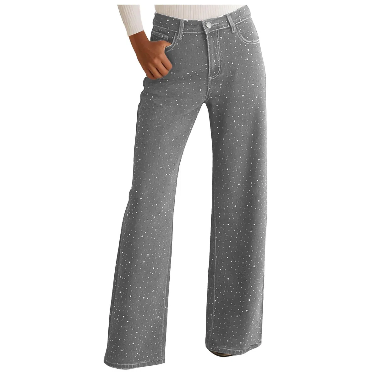 Genérico Vaqueros Rectos Mujer Pantalones Vaqueros Holgados para Mujer Pantalones para Corte Ajustado Cintura Alta Cintura Alta De Mezclilla Ajustados con Detalles Desgastados