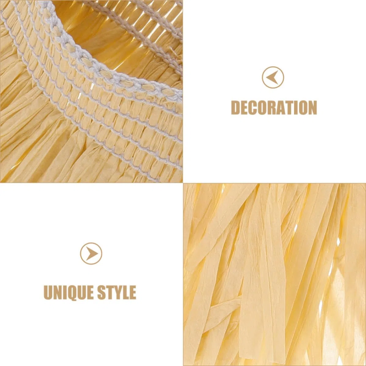 SOLUSTRE 3 Juegos Conjunto de Falda Hula Hawaiana de Rafia para Celebracion Verano Accesorios para Fiesta y Decoración Temática de Verano en Jardín