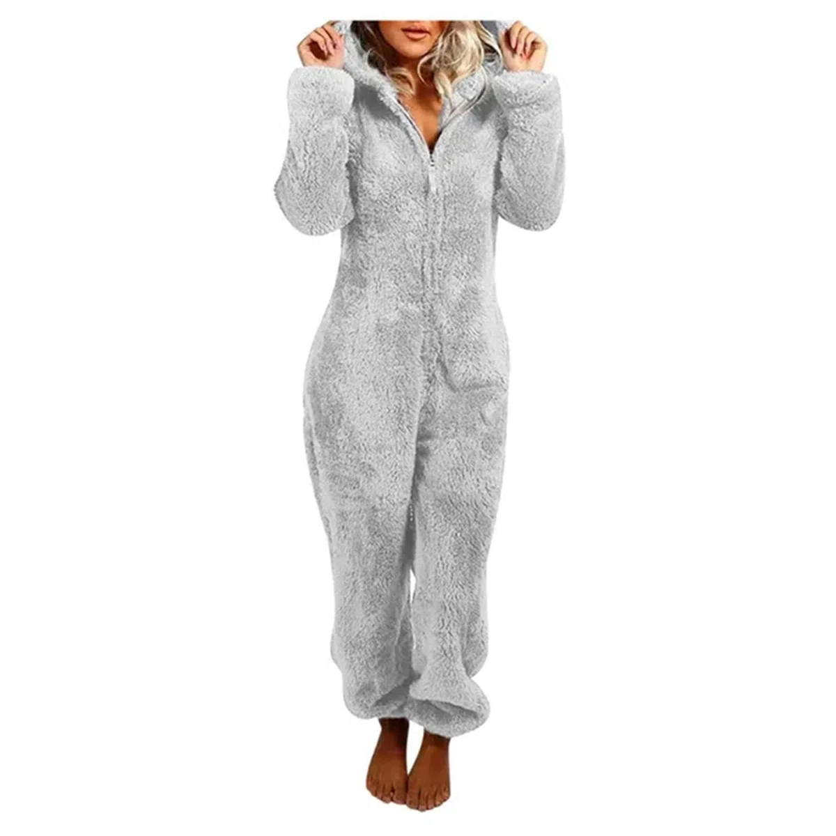 MdybF Mono Pijama Pajama Cálido De Invierno Mujeres Oneros Papas Encapuchadas Jumpsuos De Vellón