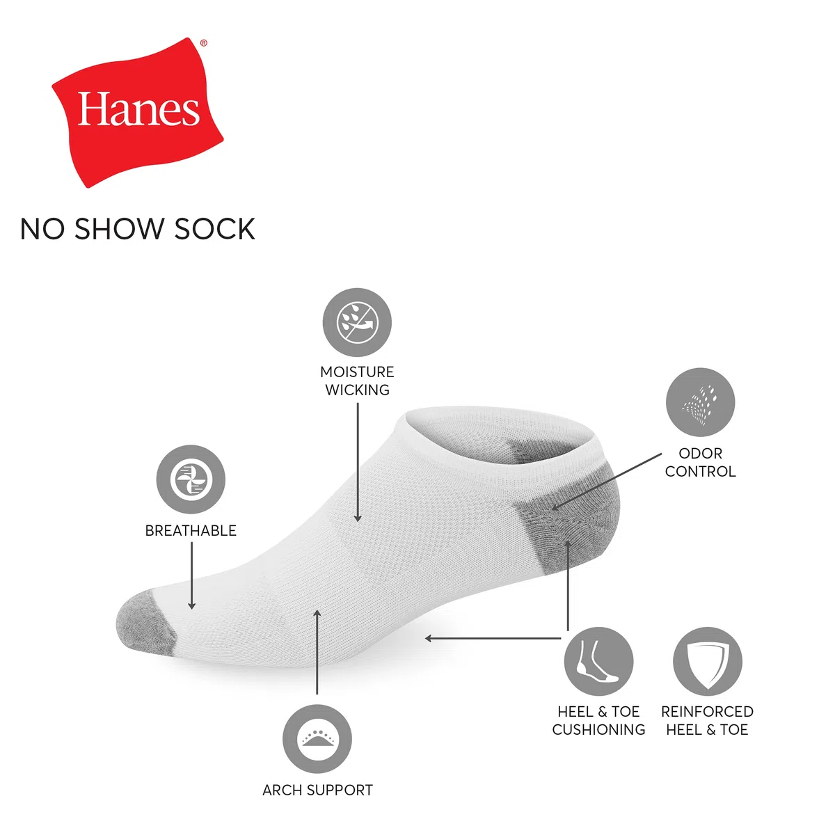 Hanes X-temp Herrensocken, Leicht, Niedrig Geschnitten Und Ohne Show, 12er-pack Calcetín casual Hombre (Pack de 12)