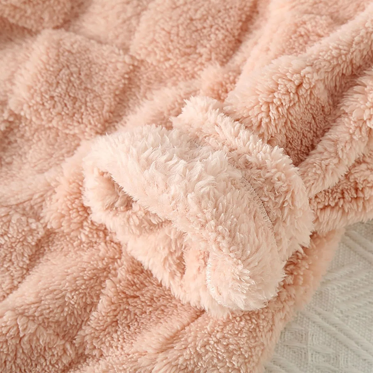 Generisch Pijama de franela para mujer, conjuntos de pijama de felpa mullido, cuello redondo, jersey de manga larga, ropa de salón, holgada, acogedora, juego de invierno, ropa de dormir térmica de dos