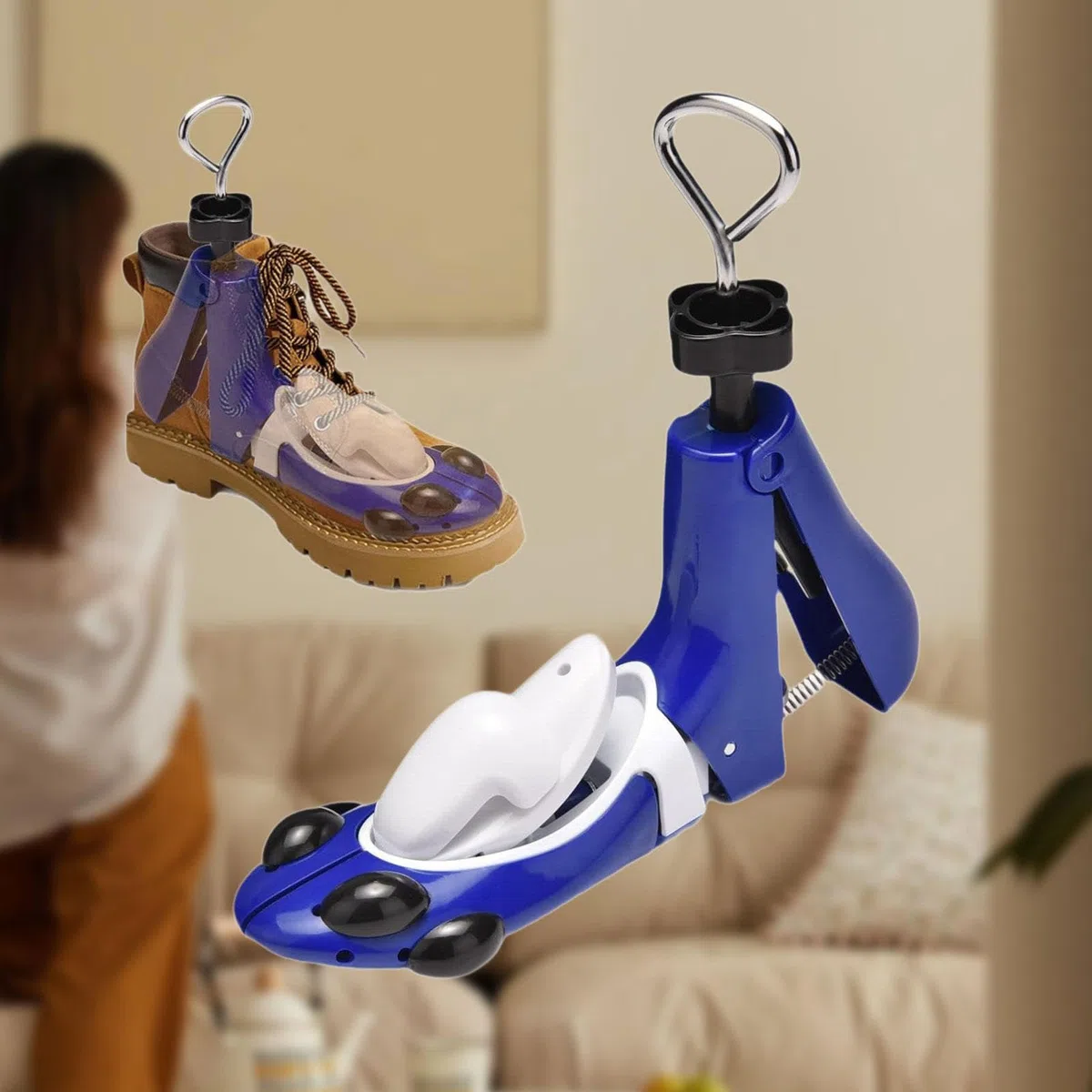 Shoes Stretcher Ajustable con Mango Giratorio para Calzado Expansor de Botas Extensor de Ancho y Altura para Comodidad y Cuidado de Calzado