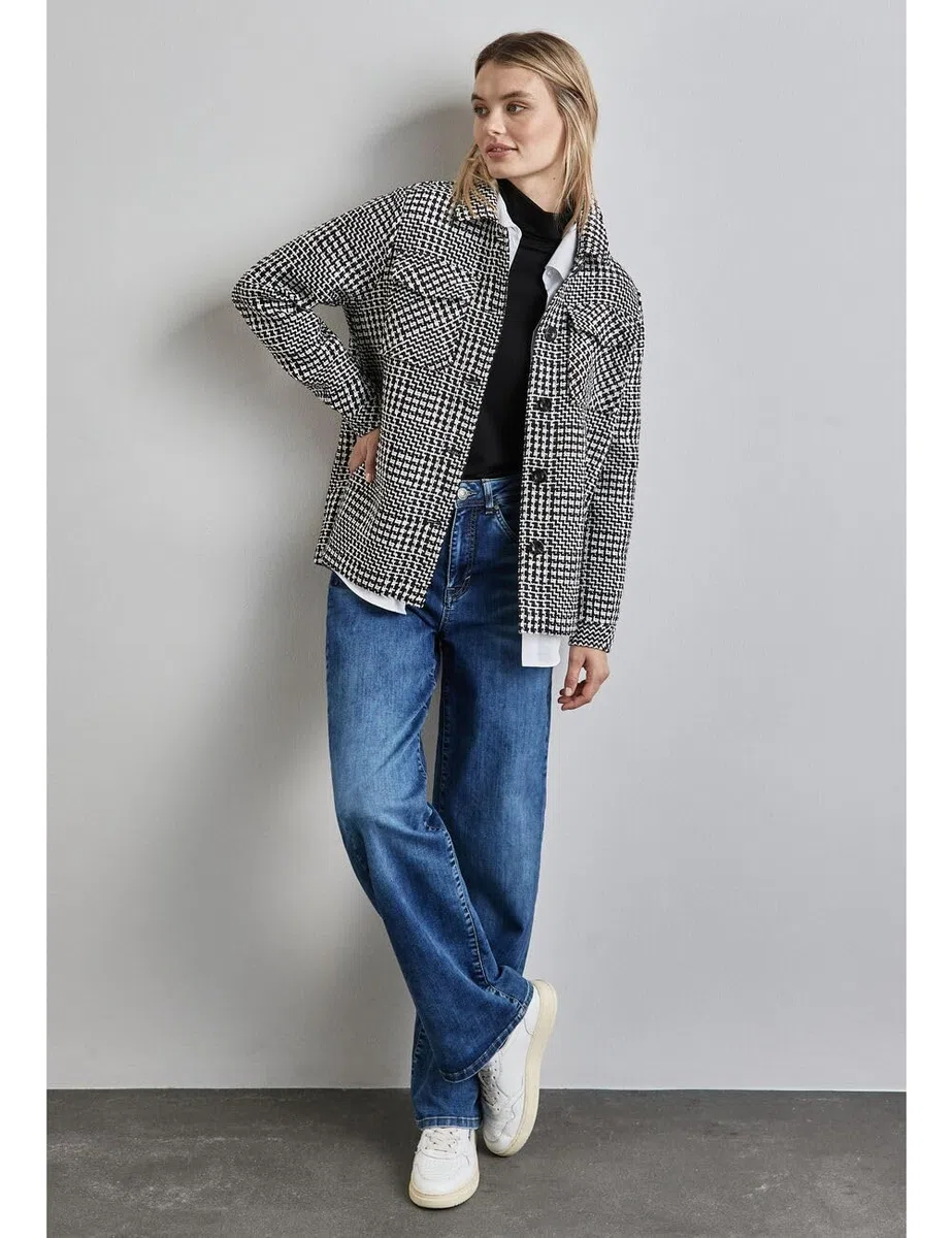 STREET ONE A212326 Chaqueta Bouclé a cuadros Mujer