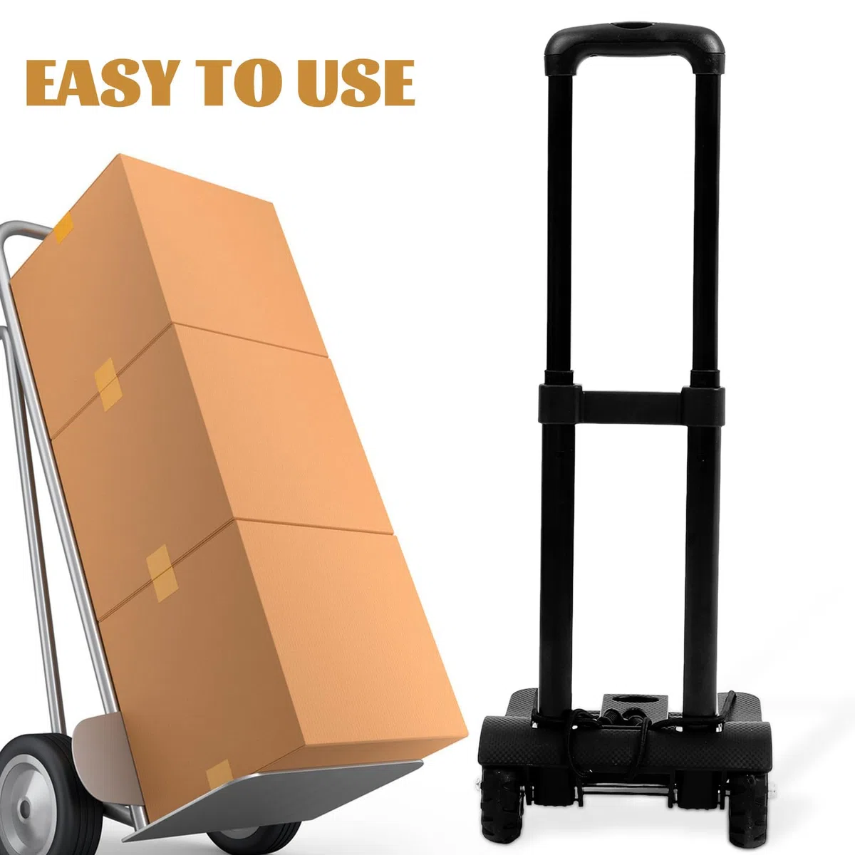 PartyKindom Carrito Plegable de Aleación de Aluminio Pequeño y Portátil Gran Capacidad de Carga para Equipaje y Compras en Viajes y Uso Diario