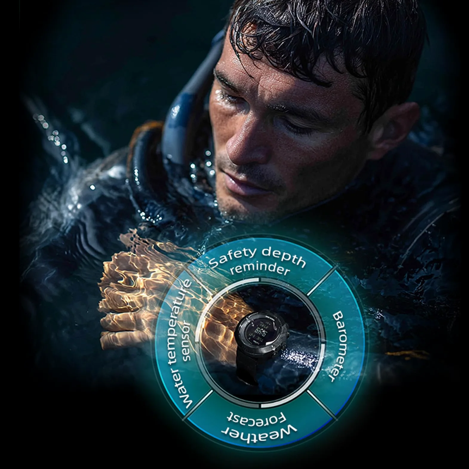 Fockety Reloj de Buceo, Reloj Deportivo para Exteriores a Prueba de Lluvia de 100 M con Retroiluminación LED, Brújula, Barómetro, Termómetro, Altímetro, Reloj Militar para Hombres,