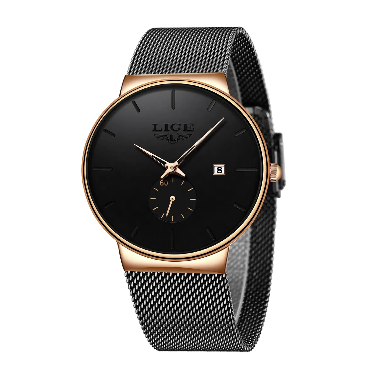 LIGE Reloj Hombre Relojes Analógico Elegante para Caballero Clasico Men Watch Vintage Resistente Al Agua Movimiento Japonés De Cuarzo Fecha Acero Inoxidable Estilo Delgado Mens Watches