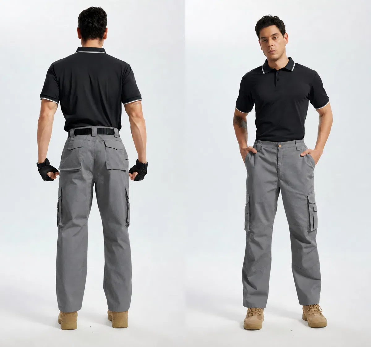 ZITY Pantalones Cargo Hombre Tácticos Ripstop Multibolsillos, Pantalones de Trabajo Outdoor Resistentes para Trekking y Senderismo