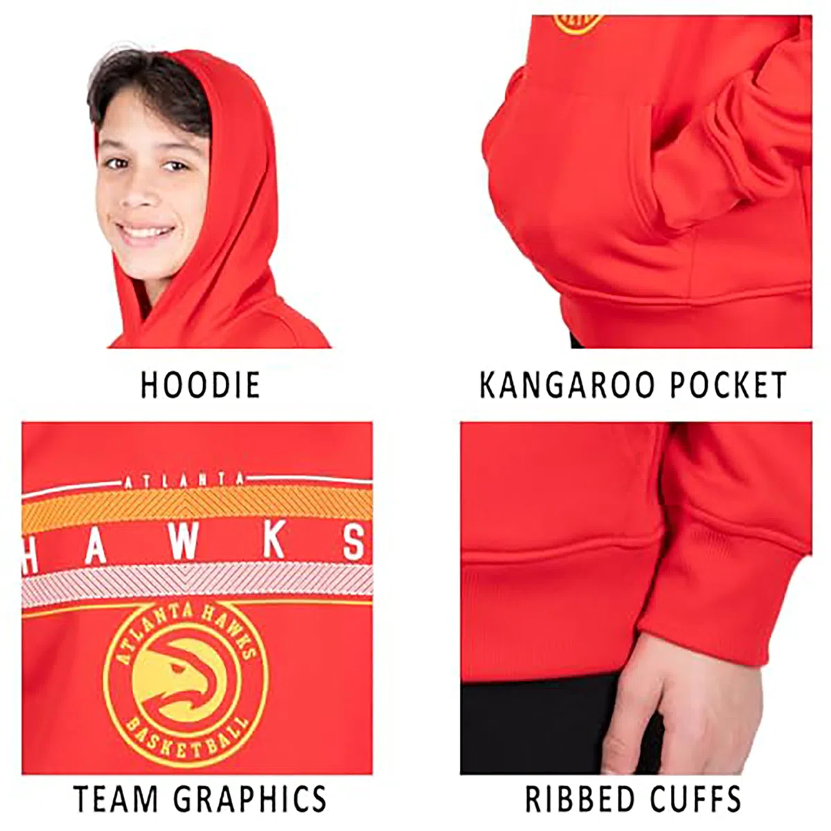 Ultra Game Sudadera con capucha oficial de la NBA para jóvenes