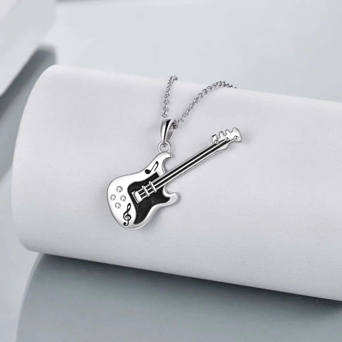 YFN Collar guitarra/urna plata de ley colgante música joyas regalo para hombre mujer