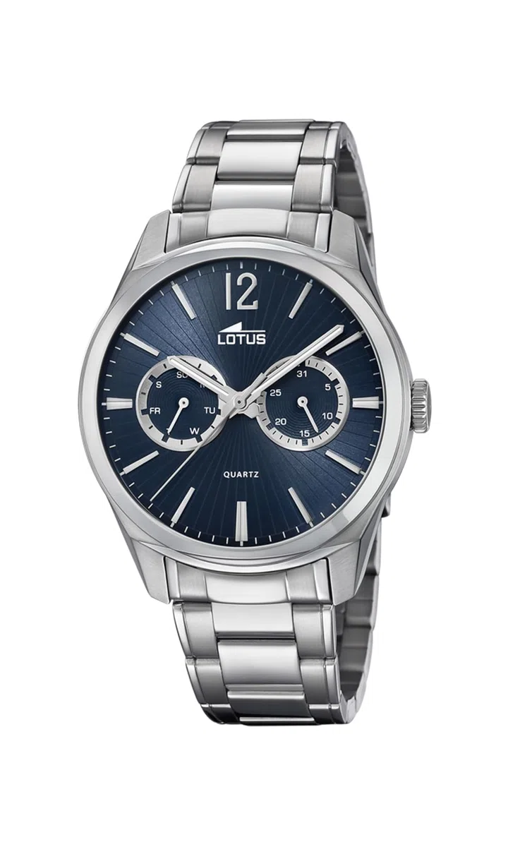 LOTUS Reloj Hombre Analógico de Acero Inoxidable 316l Plateado