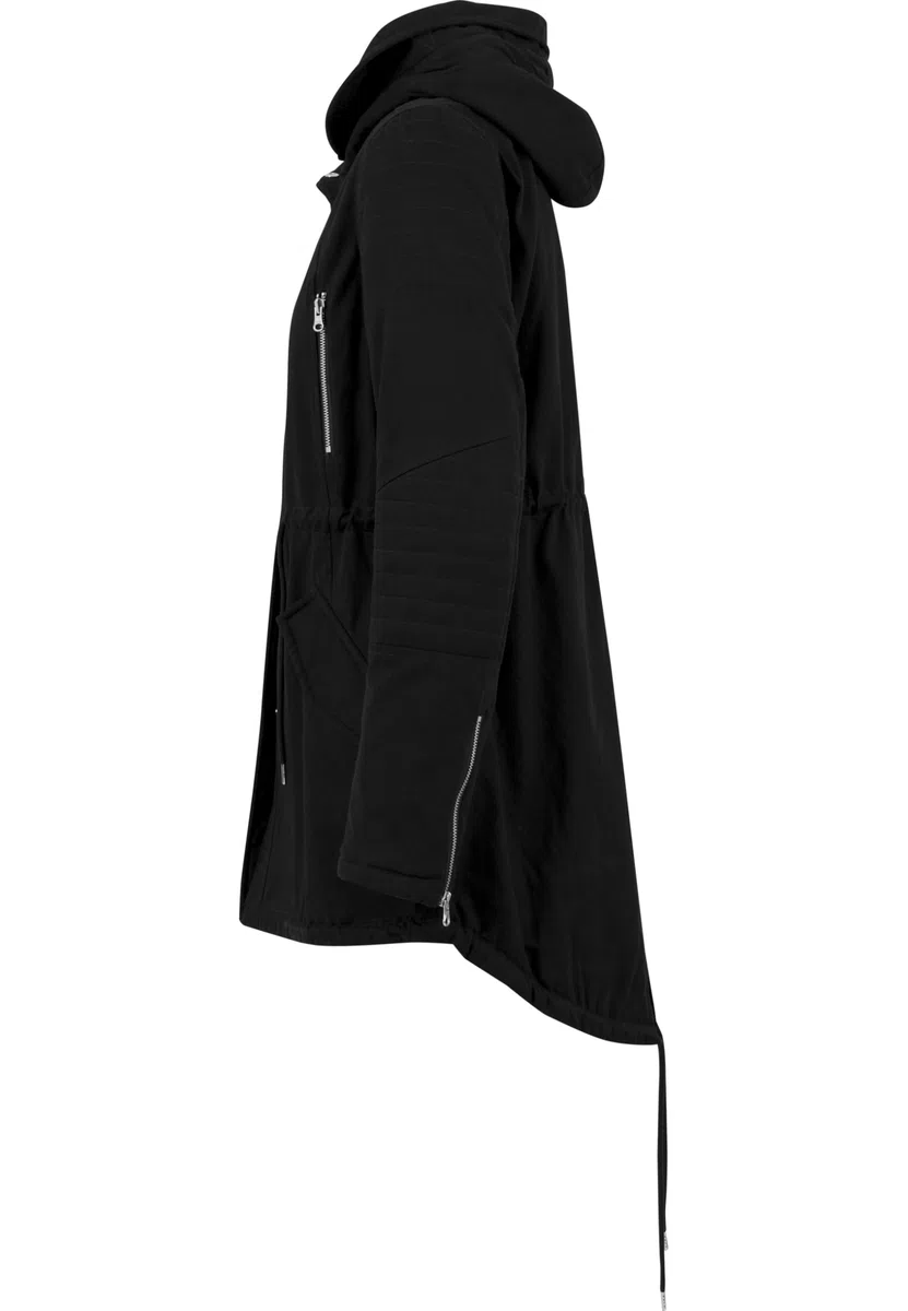 Urban Classics Parka Mujer Sherpa Forrada de Algodón Mujer Chaqueta de Invierno Negro