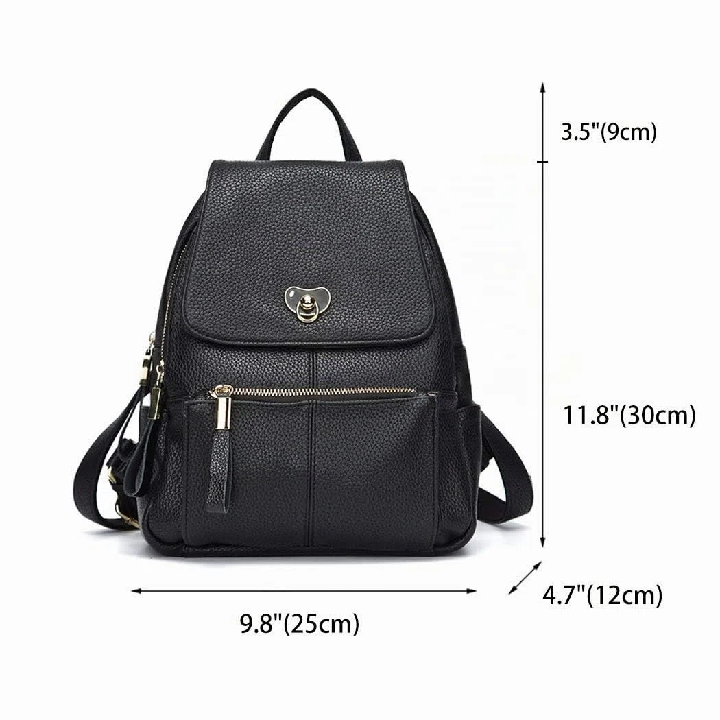 BUKESIYI Mujer Bolsos Mochila Niña Vestir Antirobo Pequeña Casual Bandolera Portatil PU Cuero Piel ES78300