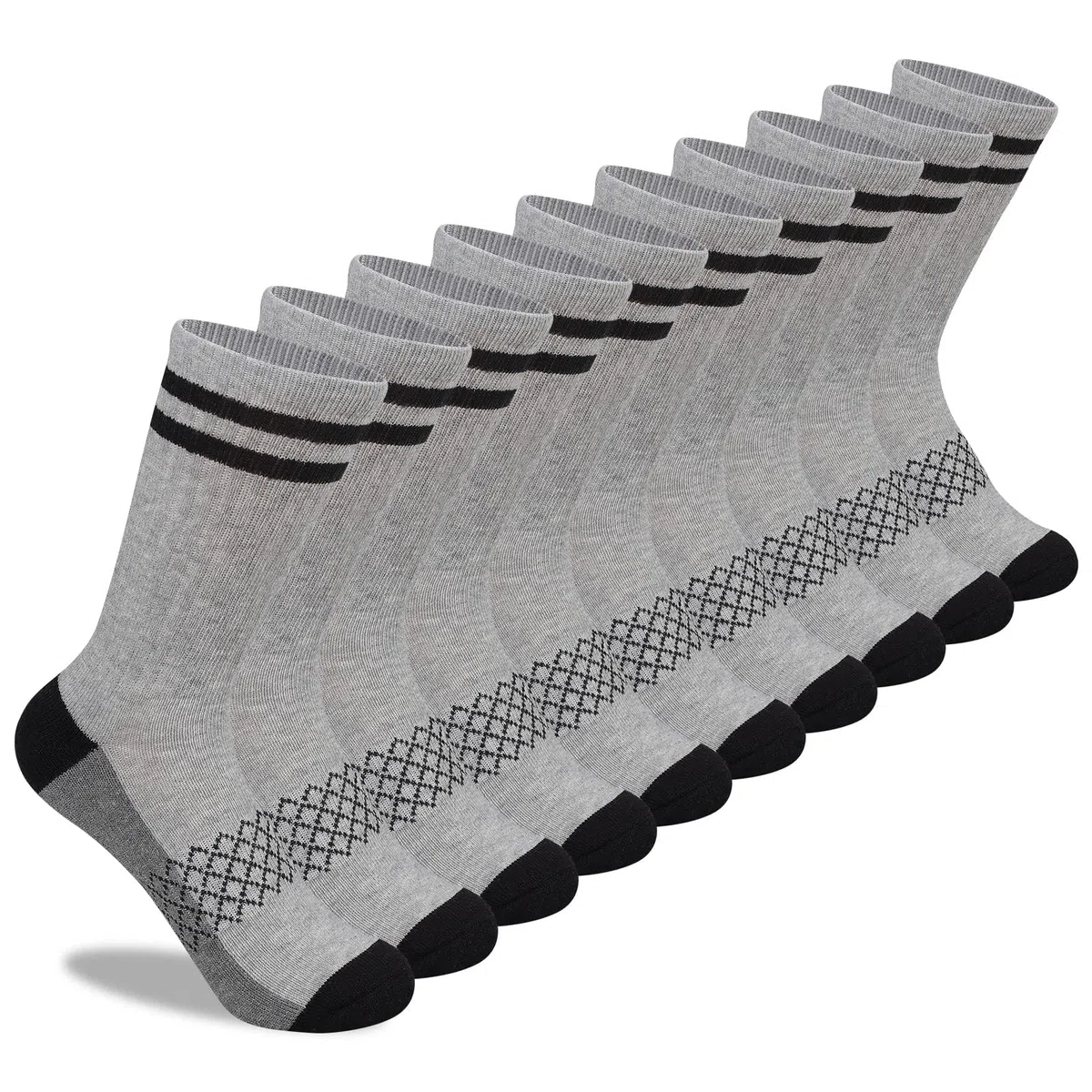 Comfoex 10 pares de calcetines deportivos para niños de 4-6, 6-8, 8-10 años, calcetines largos de pantorrilla para niños, calcetines de algodón medio acolchados