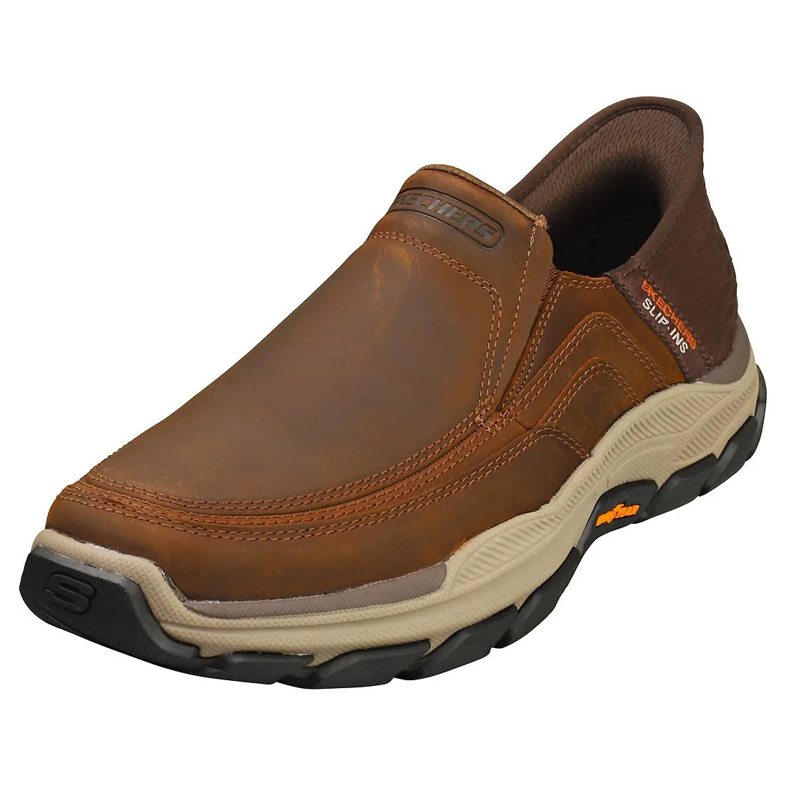 Skechers Slip-ins Respected - Zapatos sin Cordones para Hombre, Color marrón Oscuro