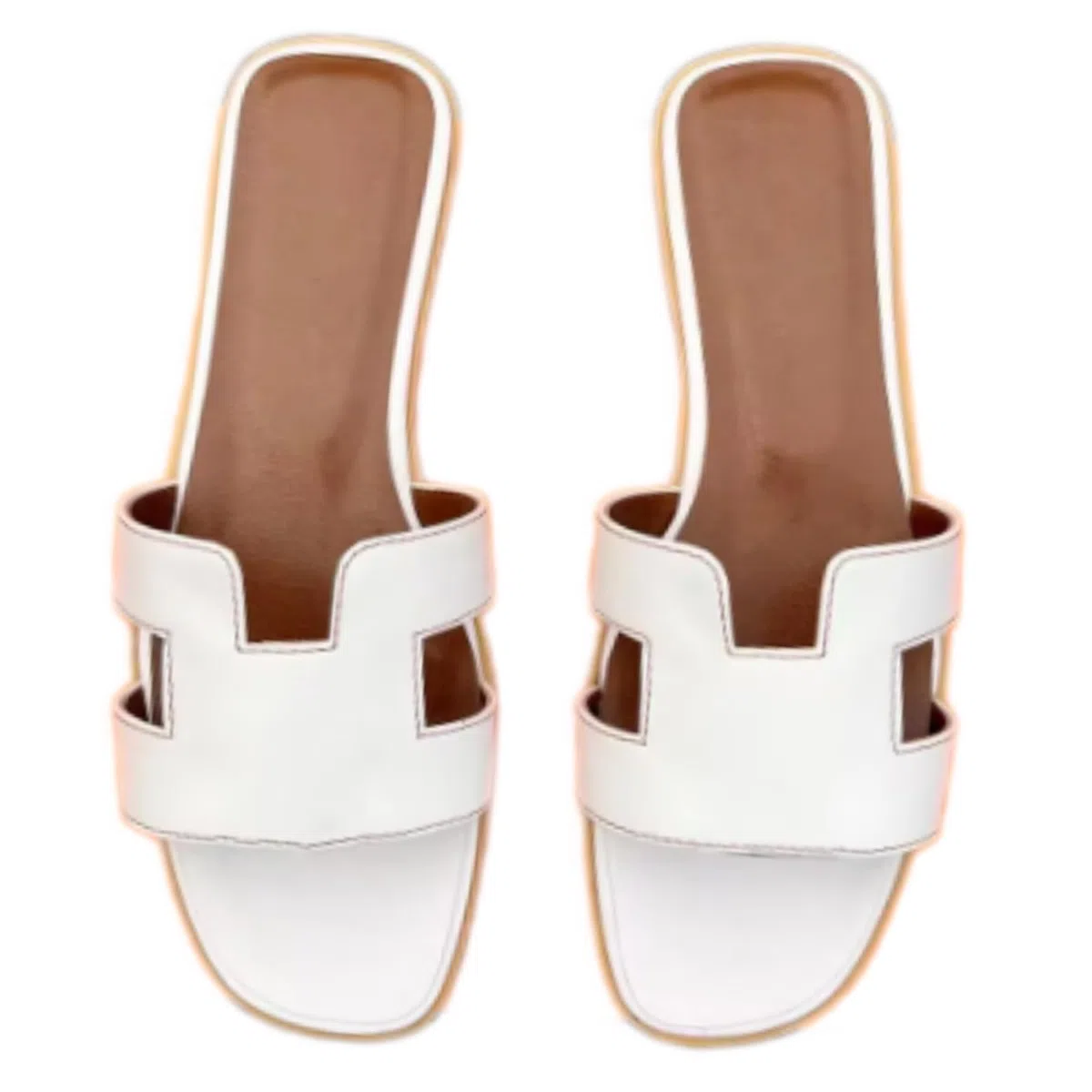 Chanclas Sandalias De Diapositivas Banda H Las Mujeres, Zapatos Planos Soporte Arco, Cuero Cómodas para Uso Diario La Playa Oficina-m-37-european Sizes