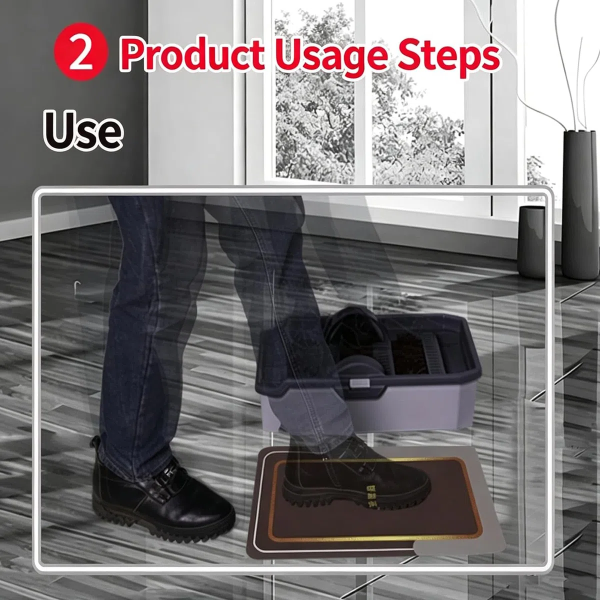 Limpiador de botas, cepillo limpiador de zapatos para exteriores, diseño a prueba de salpicaduras con tanque de agua grande, no necesita electricidad