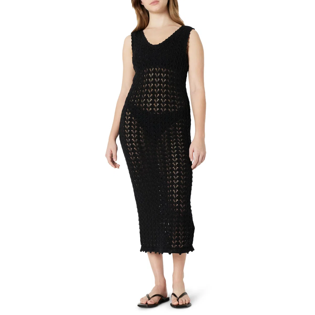 Amazon Essentials Vestido Playero de Ganchillo de Corte Estándar Mujer