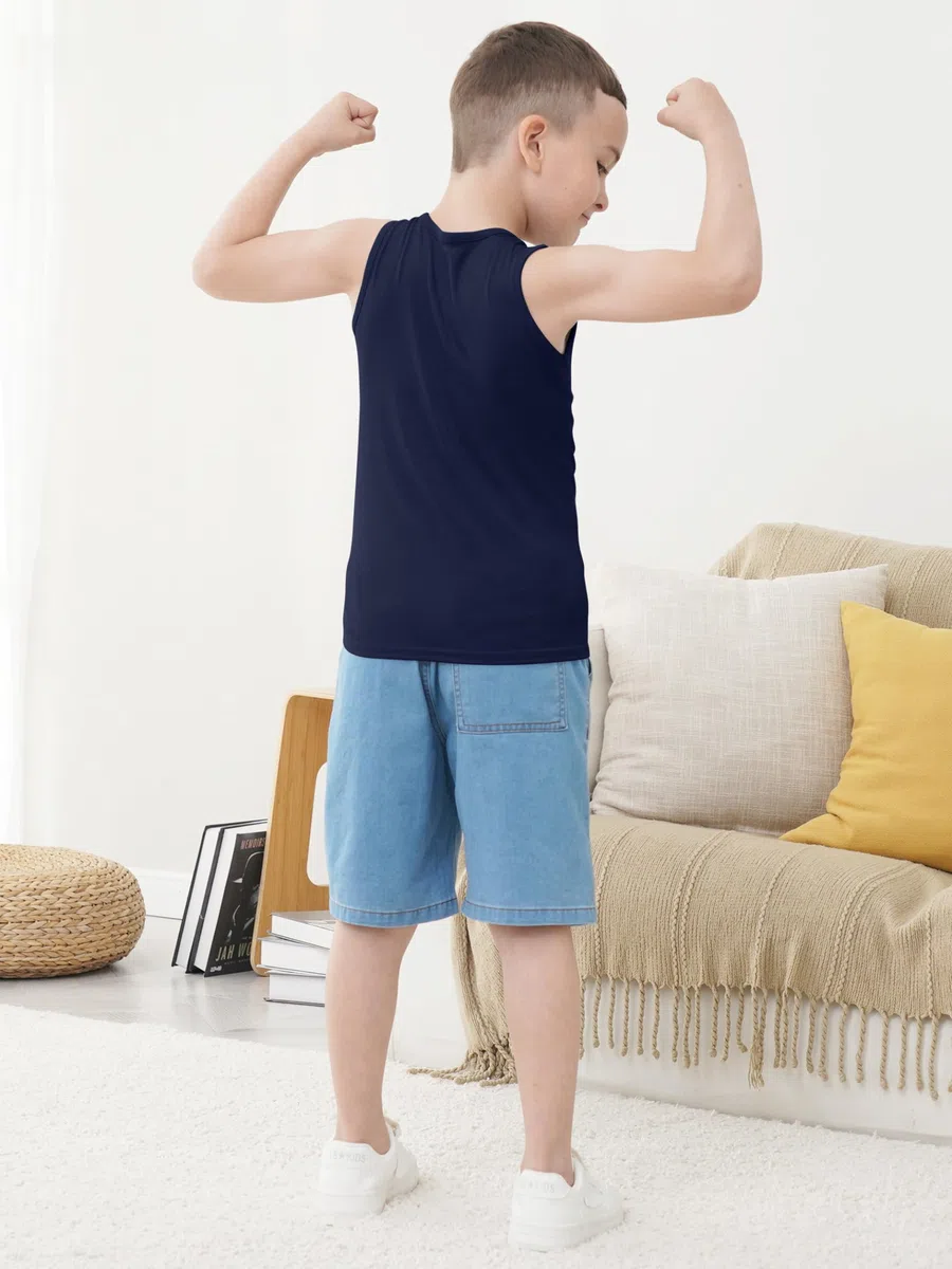 Paquete de 5 camisetas sin mangas para niños y jóvenes de algodón