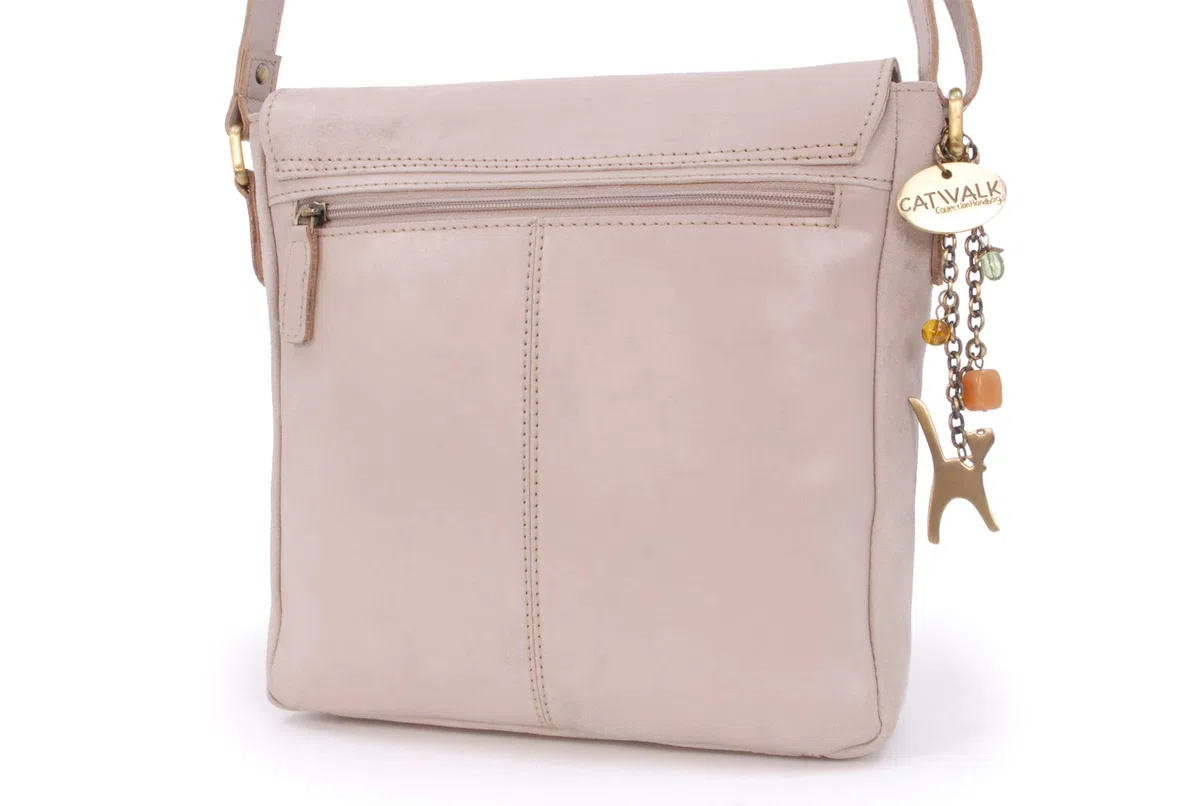 Catwalk Collection Handbags - Bolso Bandolera de Mujer - Bolso Cruzado Mediano de Piel - Messenger Bag de Cuero Envejecido - Sabine M