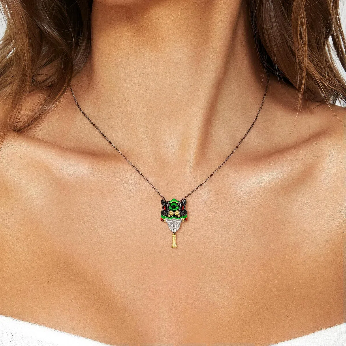 Colgante De Plata De Ley 925 Con Cabeza De León Negro, Corona De Oro, Sombrero De Pluma Roja Tribal Para Mujer, Regalo De Cumpleaños, Collar De Joyería Fina