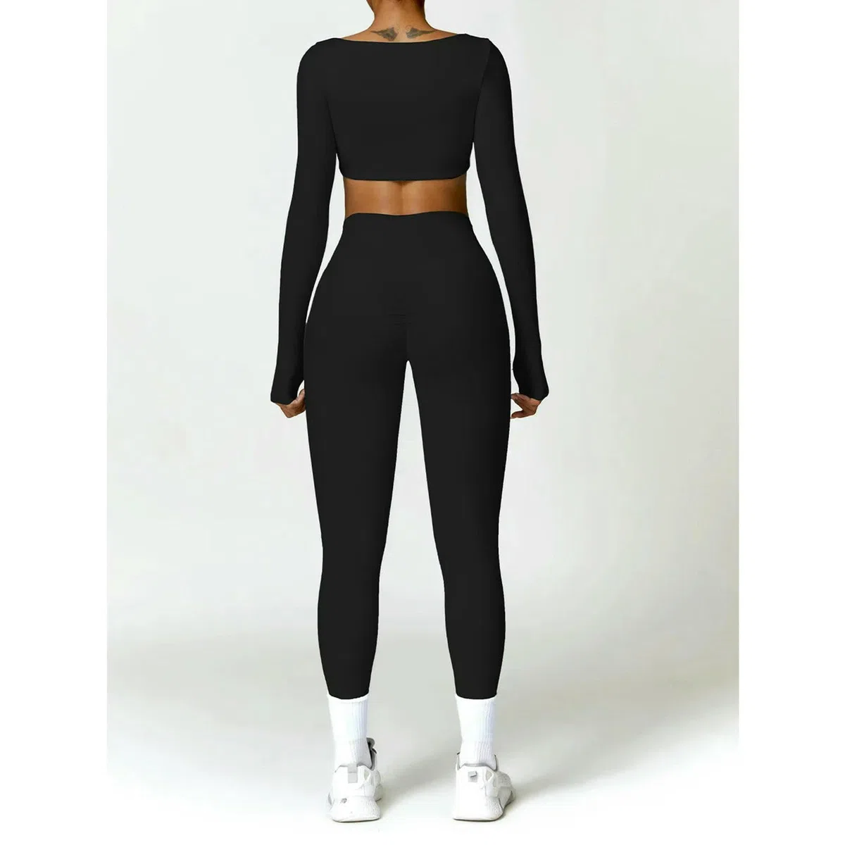 Pantalones de Yoga Mujer Ajustados Sin Costura para Deportes Femeninos Cintura Alta Hacer Ejercicio En El Gimnasio-Negro Avanzado-l