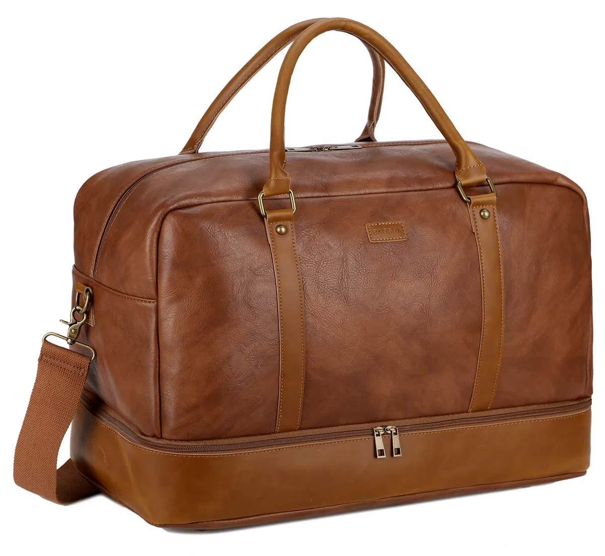 BAOSHA Bolsa de Viaje Grande de Piel sintética – Equipaje de Mano – Bolsa de Viaje – Bolsa de Fin de Semana con Compartimento para Zapatos para Hombre y Hombre – HB-38