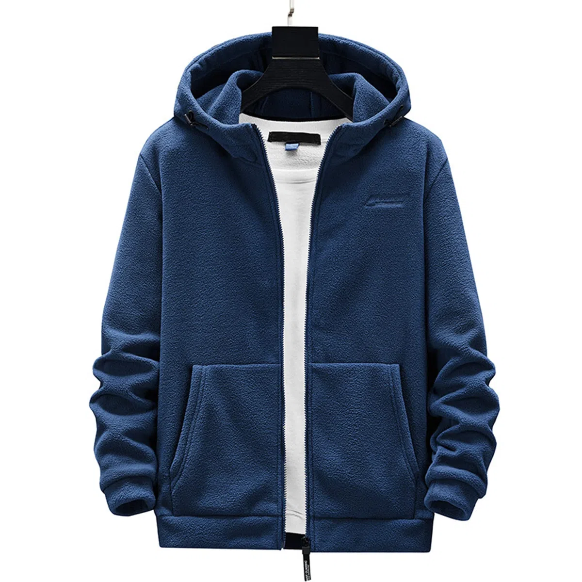 HB1 Chaqueta de Lana Polar de Invierno Ropa Deportiva con Capucha Abrigo Suave a Prueba de Viento Cálido Cremallera Abrigo de Color Sólido