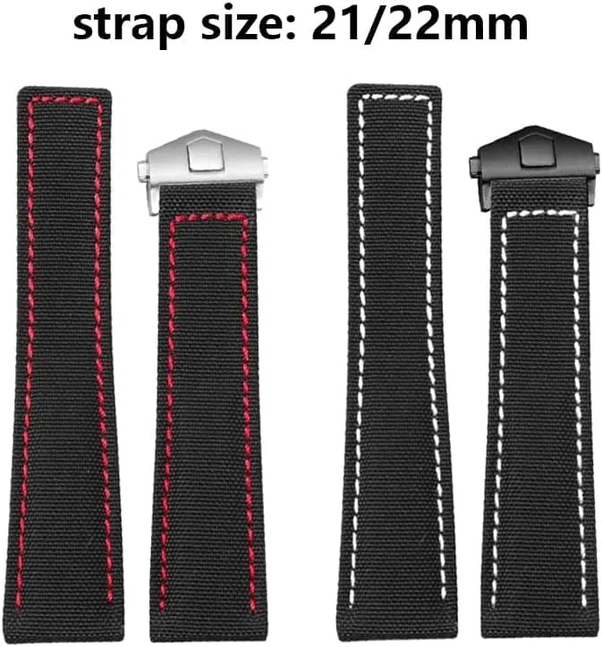 Reloj para Hombre, Reloj de Pulsera de 20MM, 21mm, 22mm, Correas de Nailon de Cuero Genuino, Correa de Reloj, Accesorios de Repuesto, Piezas Mod