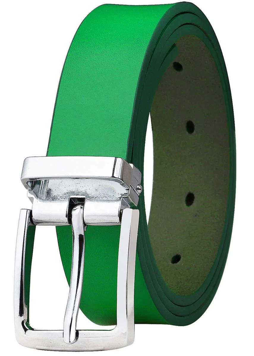 Falari Kids Leather Belts for Boys All Occasion 1" Trim to Fit - One Piece Leather Cutting 5002-Kelly Green