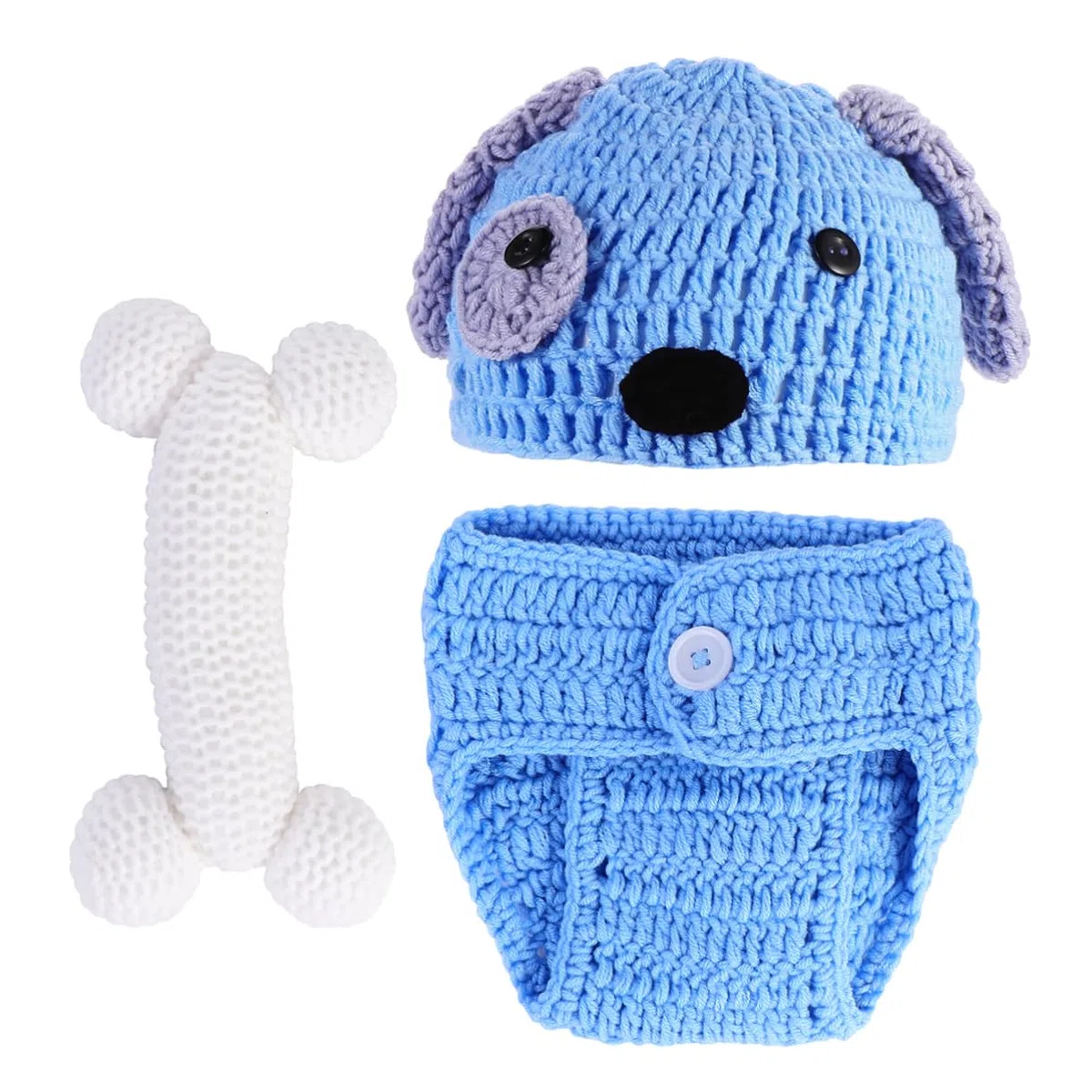 POPETPOP Ropa Tejida Mano Para Fotografía De Recién Nacidos Con Sombrero Pantalones Cortos Y Accesorio De Diseño De Perrito Para Sesiones Fotográficas De Días