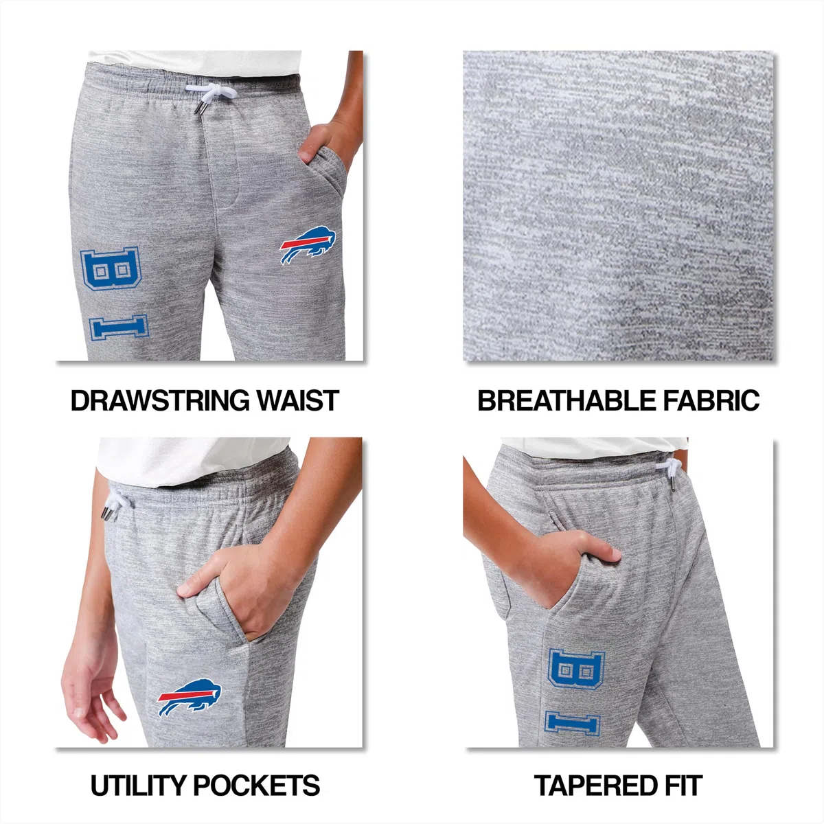 Ultra Game Boys Soft Poly Fleece Jogger Sweatpant Pantalones de chándal Extra Suaves de poliéster Dri, Gris Jaspeado, 18-20 para Niños